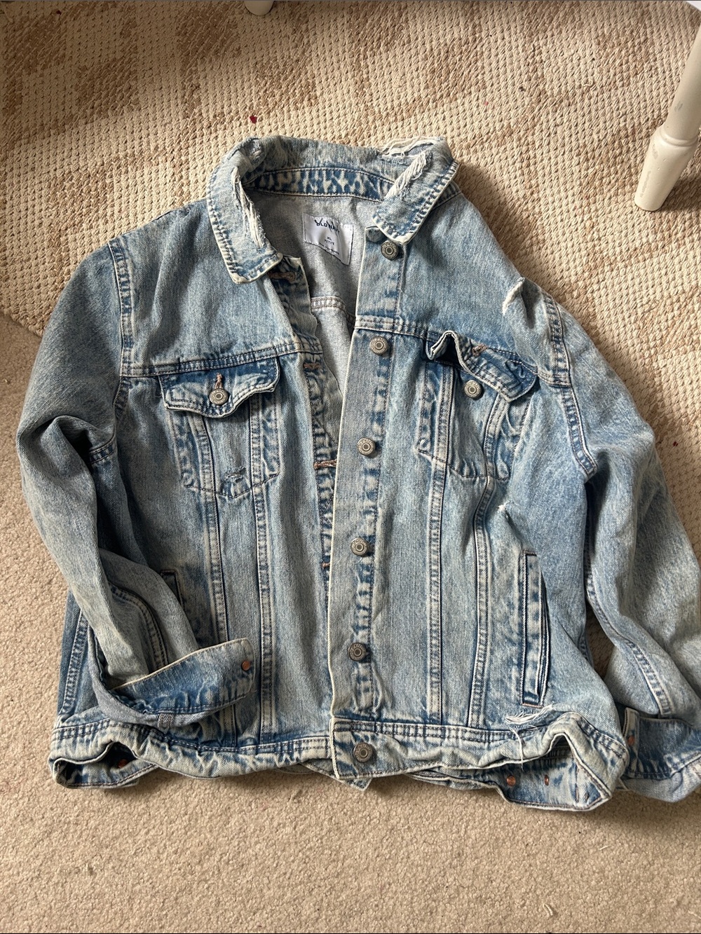 Distressed Medium Wash Denim Jacket